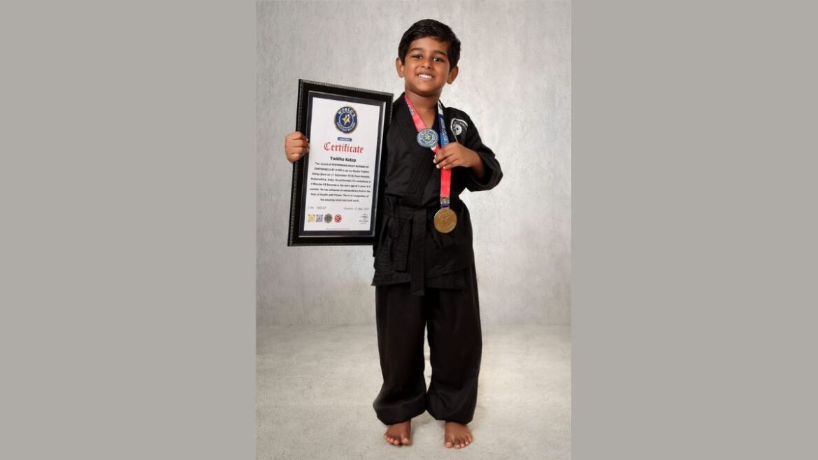 Yoddha Kotap makes a world record for the most cartwheels by a child