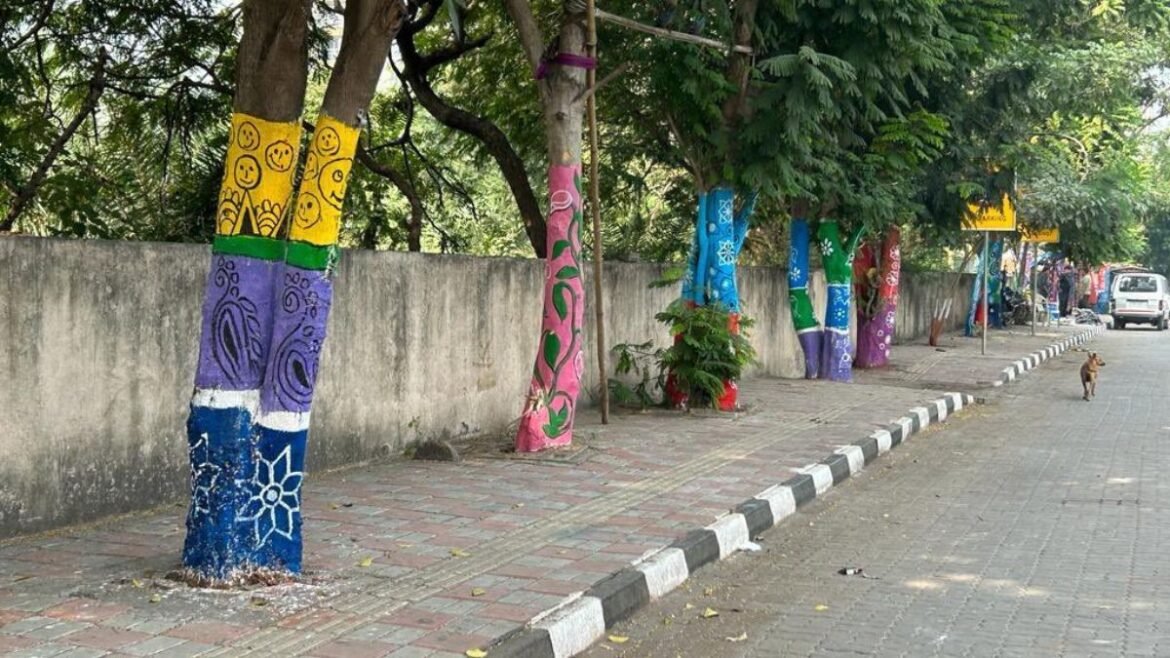 Surat : Home Minister draws flak for sharing pictures of Trees Painted for Beautification 