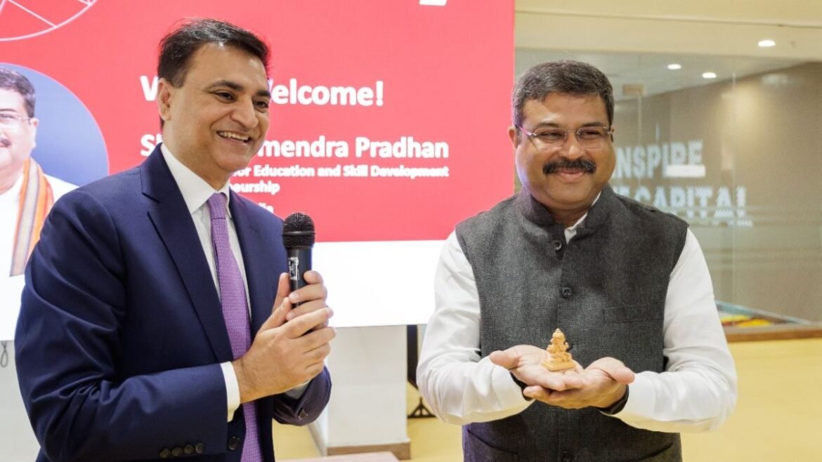 Dharmendra Pradhan visits AM/NS India’s NAMTECH at IIT Gandhinagar