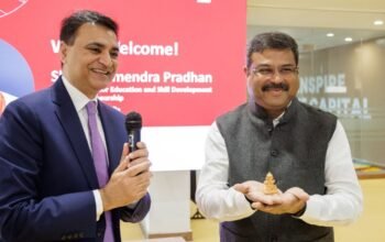 Dharmendra Pradhan visits AM/NS India’s NAMTECH at IIT Gandhinagar